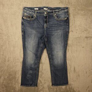 Vigoss Slim Boot Women’s Plus Size 22 Blue Bootcut Jeans Embellished Pockets